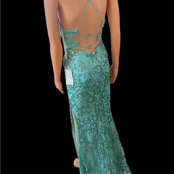 Formal Sea Mist Sz. 0 Embellished Formal Gown - Picture 6 of 7